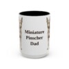15oz Miniature Pinscher Dog Dad Mug, Black, front view