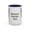 15oz Miniature Pinscher Dog Dad Mug, Navy, front view