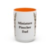 15oz Miniature Pinscher Dog Dad Mug, Orange, front view