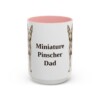 15oz Miniature Pinscher Dog Dad Mug, Pink, front view