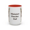 15oz Miniature Pinscher Dog Dad Mug, Red, front view
