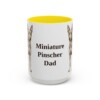 15oz Miniature Pinscher Dog Dad Mug, Yellow, front view