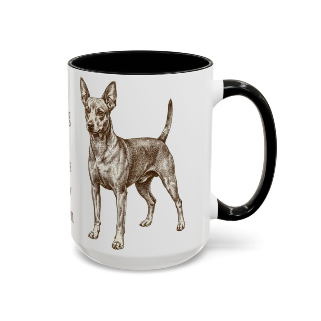 15oz Funny Miniature Pinscher Mug, Black, right side view