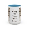 15oz Funny Miniature Pinscher Mug, Light Blue, front view