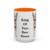 15oz Funny Miniature Pinscher Mug, Orange, front view