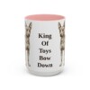 15oz Funny Miniature Pinscher Mug, Pink, front view