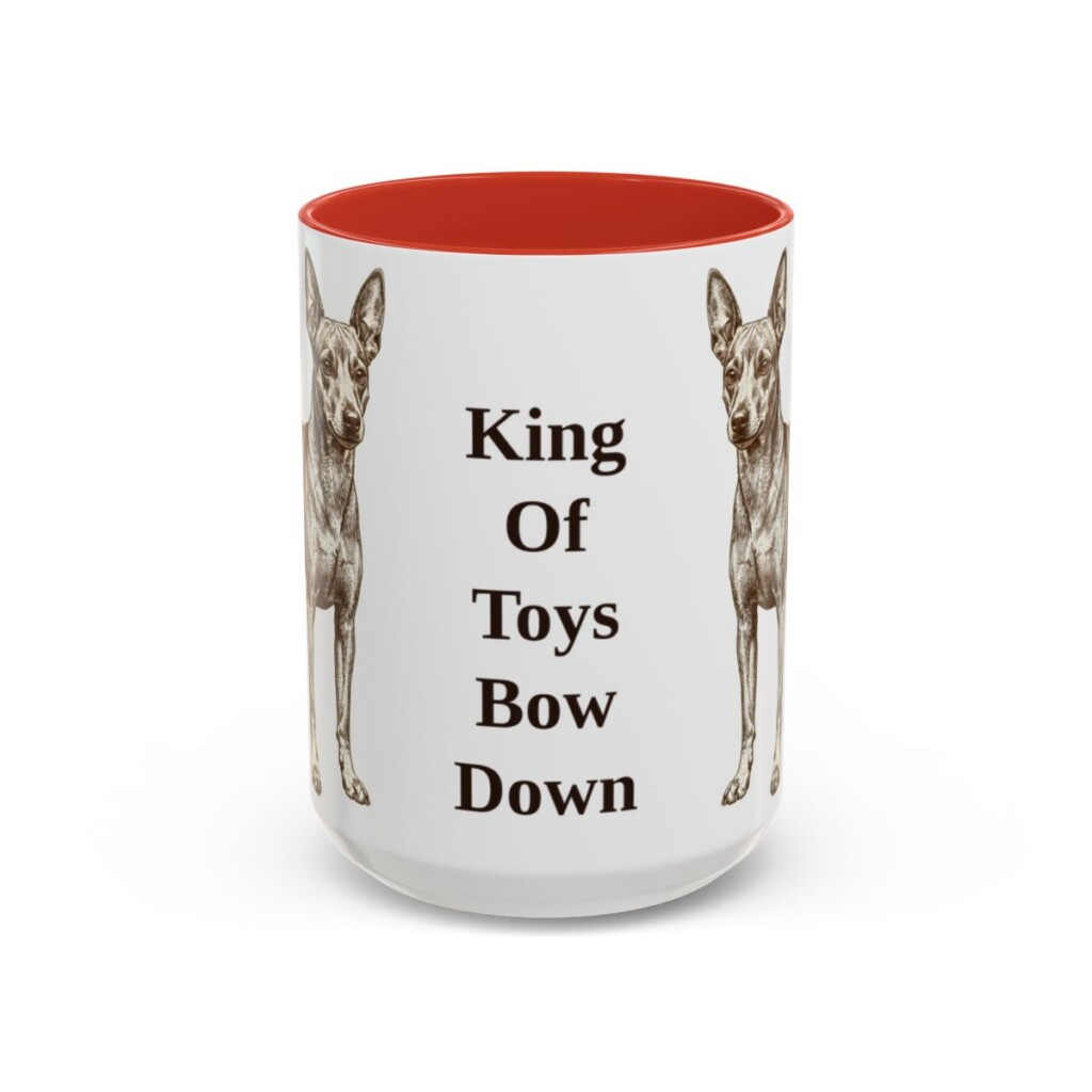 15oz Funny Miniature Pinscher Mug, Red, front view