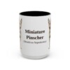 15oz Miniature Pinscher Latin Mug, Black, front view