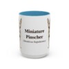 15oz Miniature Pinscher Latin Mug, Light Blue, front view
