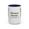 15oz Miniature Pinscher Latin Mug, Navy, front view