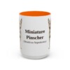 15oz Miniature Pinscher Latin Mug, Orange, front view