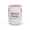 15oz Miniature Pinscher Latin Mug, Pink, front view