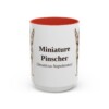 15oz Miniature Pinscher Latin Mug, Red, front view