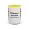 15oz Miniature Pinscher Latin Mug, Yellow, front view