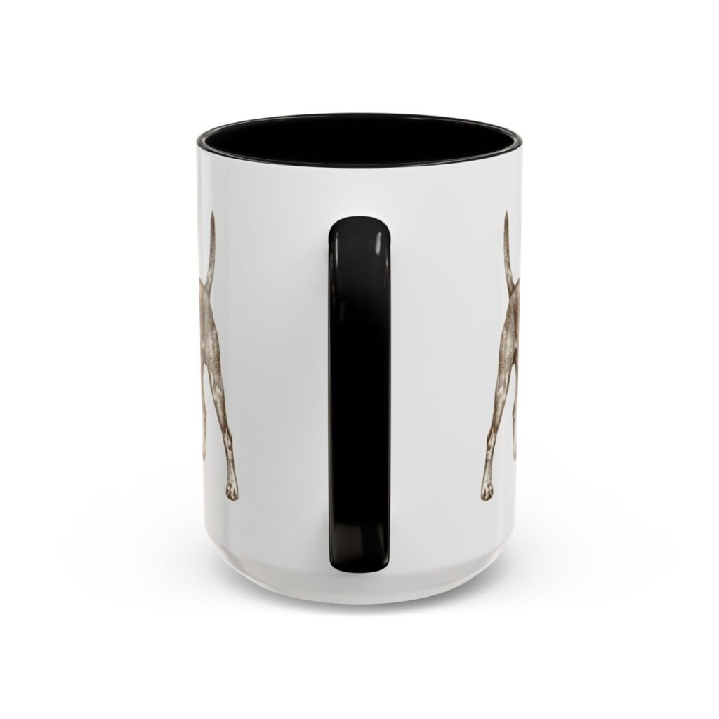 15oz Miniature Pinscher Dog Mom Mug, Black, back view