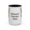 15oz Miniature Pinscher Dog Mom Mug, Black, front view
