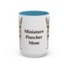 15oz Miniature Pinscher Dog Mom Mug, Light Blue, front view