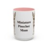 15oz Miniature Pinscher Dog Mom Mug, Pink, front view