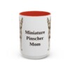 15oz Miniature Pinscher Dog Mom Mug, Red, front view