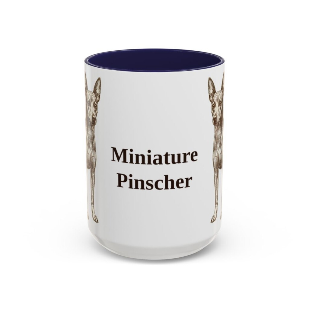 15oz Miniature Pinscher Mug, Navy, front view