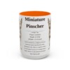 15oz Miniature Pinscher Mug, Orange, front view