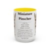 15oz Miniature Pinscher Mug, Yellow, front view