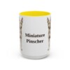 15oz Miniature Pinscher Mug, Yellow, front view