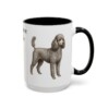 15oz Miniature Poodle Mug, Black, right side view