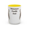 15oz Miniature Poodle Dog Dad Mug, Yellow, front view