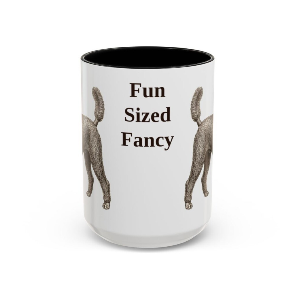 15oz Funny Miniature Poodle Mug, Black, front view
