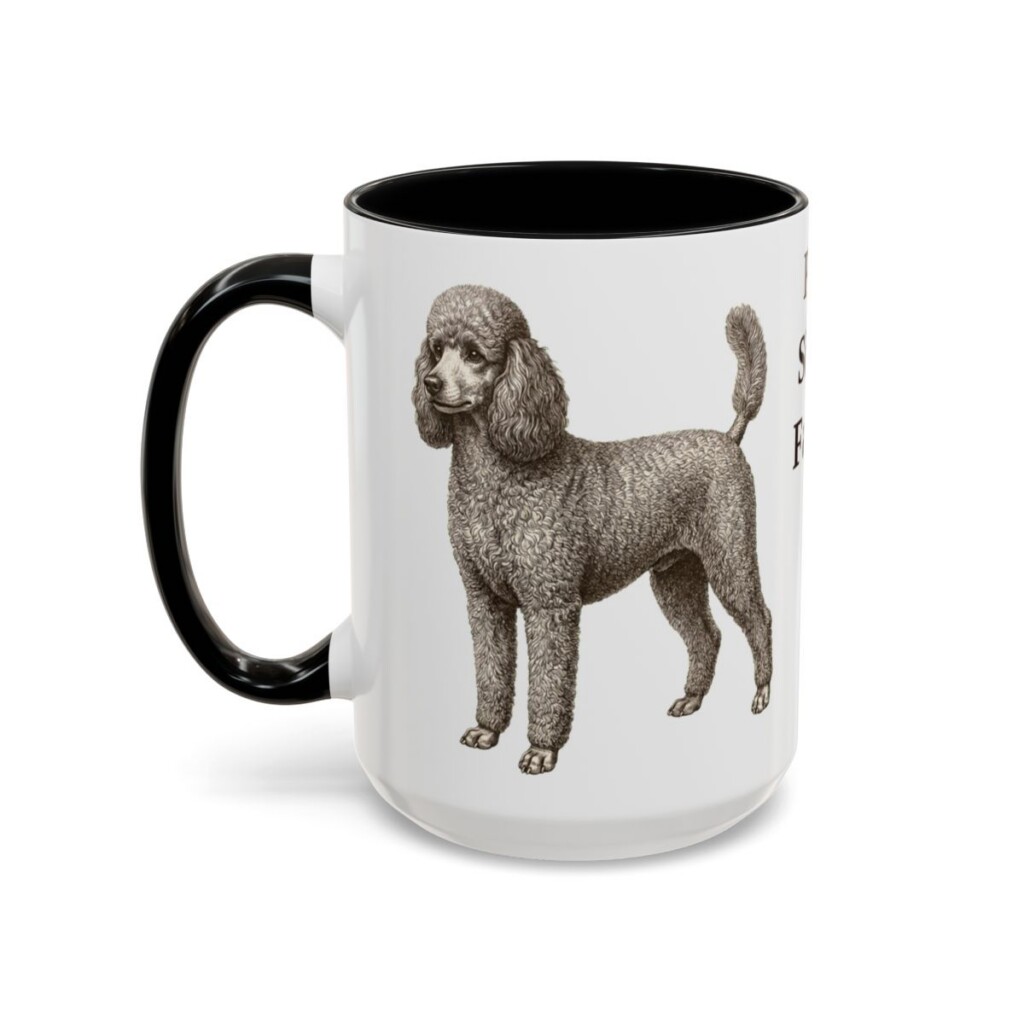 15oz Funny Miniature Poodle Mug, Black, left side view