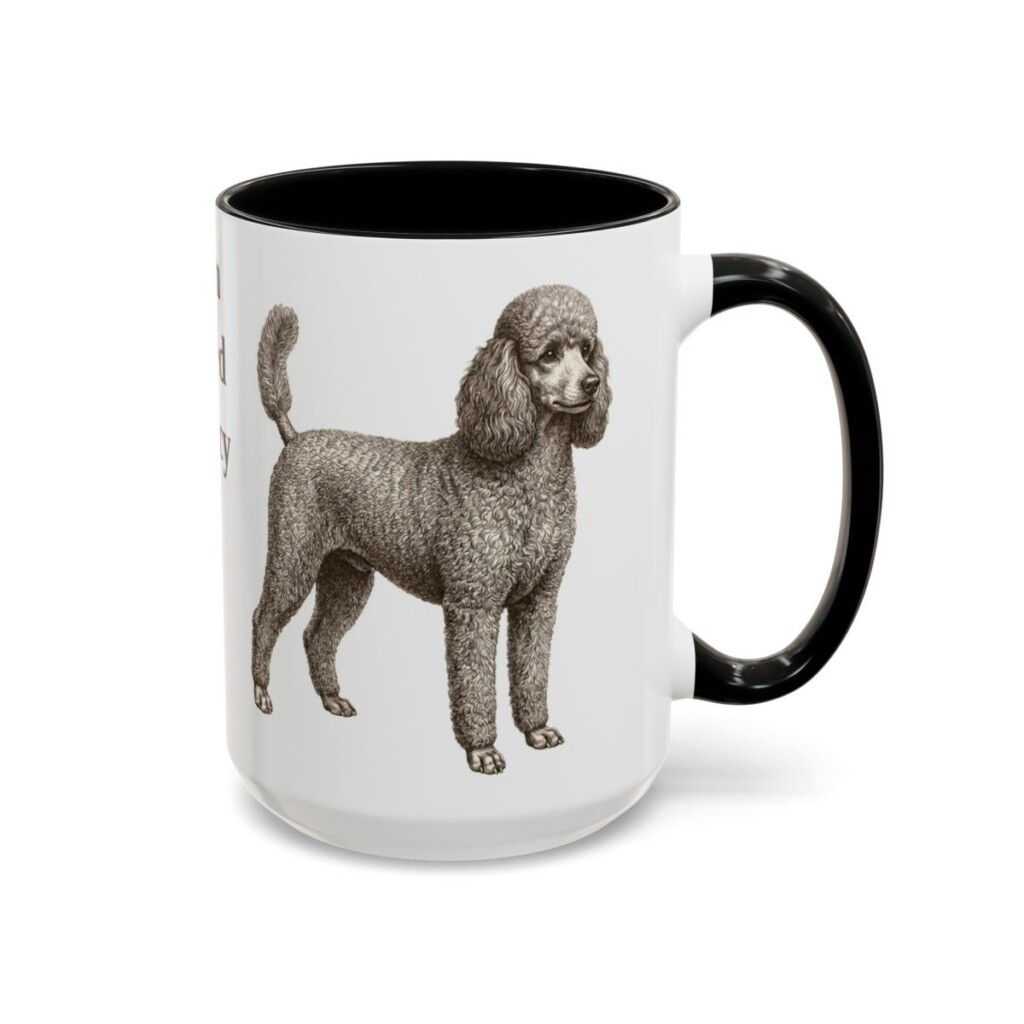 15oz Funny Miniature Poodle Mug, Black, right side view