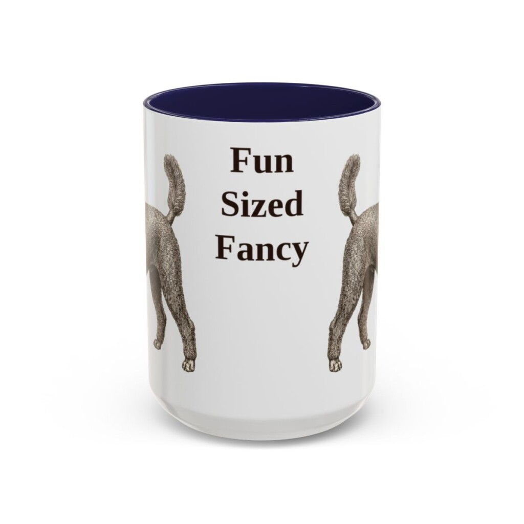 15oz Funny Miniature Poodle Mug, Navy, front view