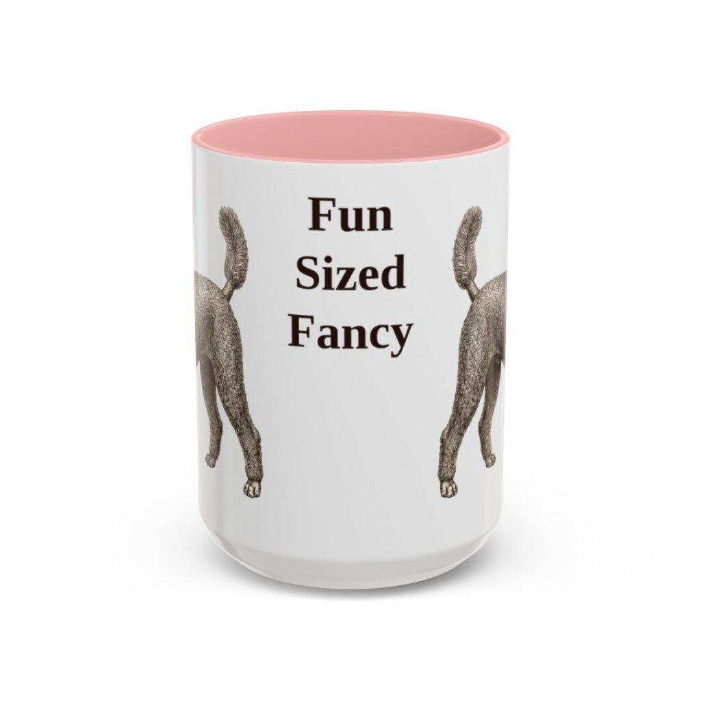 15oz Funny Miniature Poodle Mug, Pink, front view