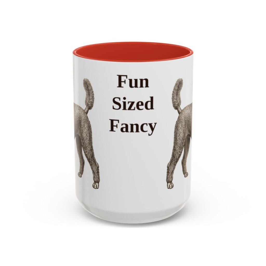 15oz Funny Miniature Poodle Mug, Red, front view