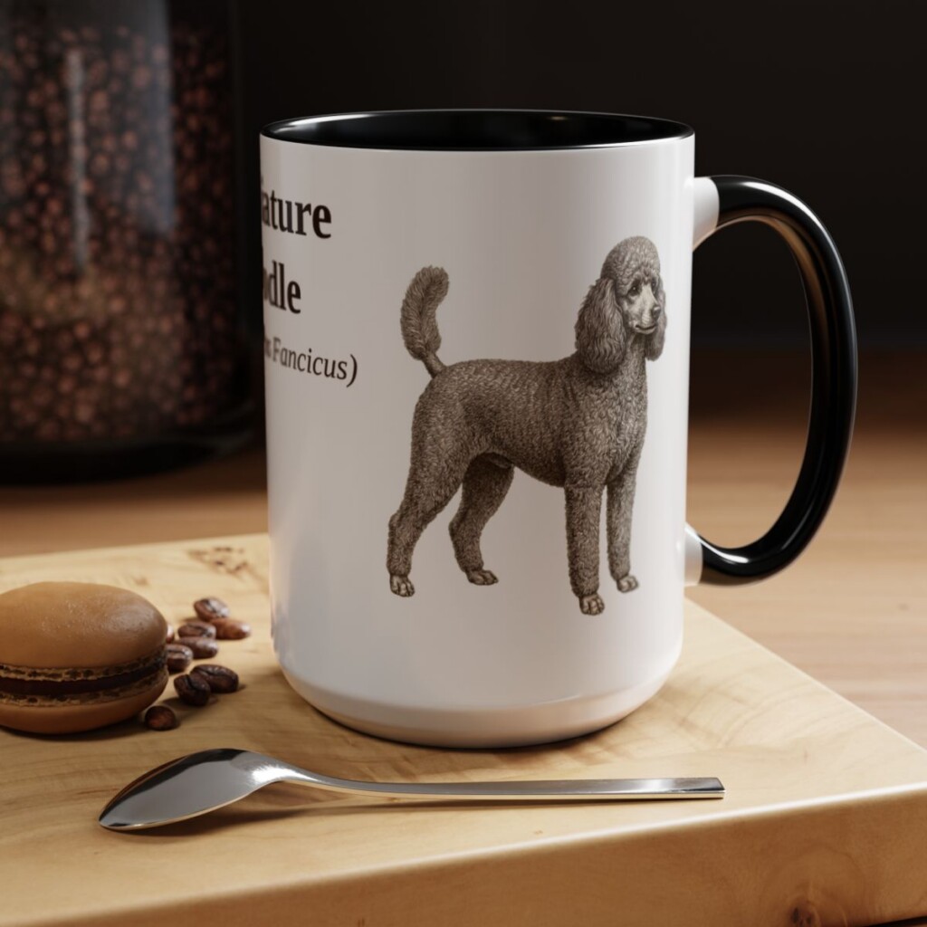 15oz miniature poodle mug, Black