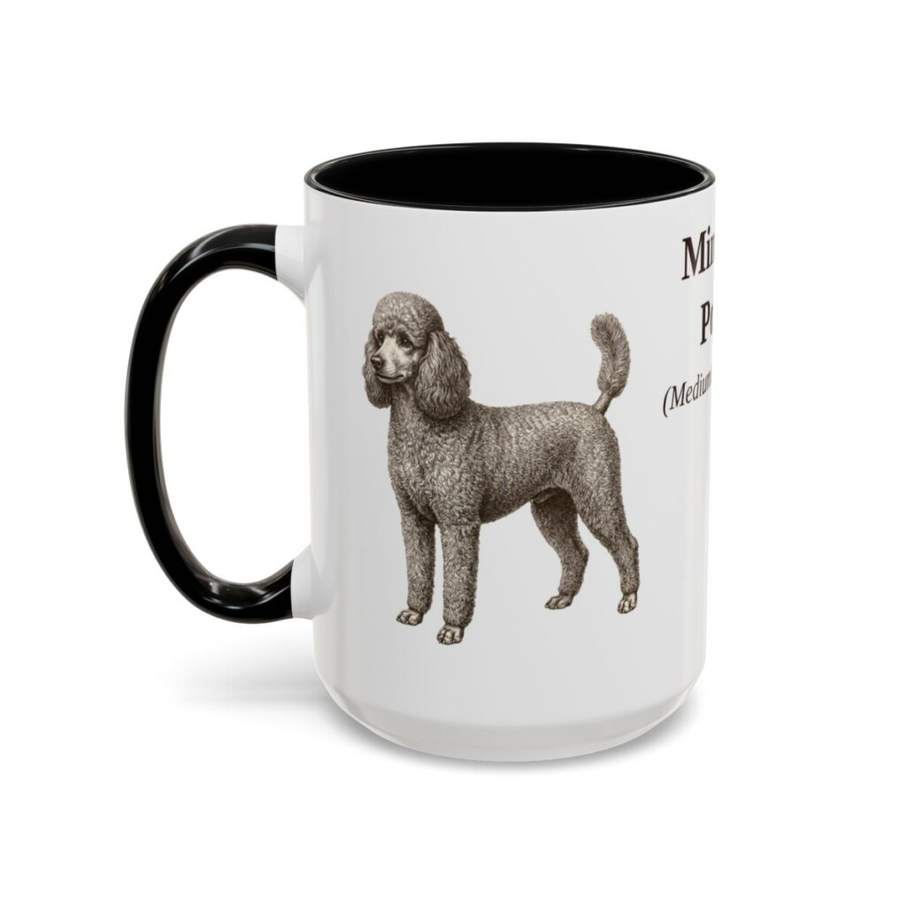 15oz miniature poodle mug, Black