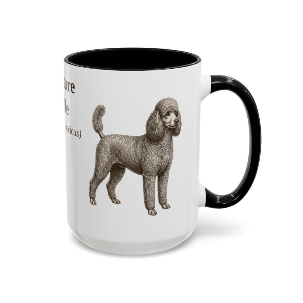 15oz miniature poodle mug, Black