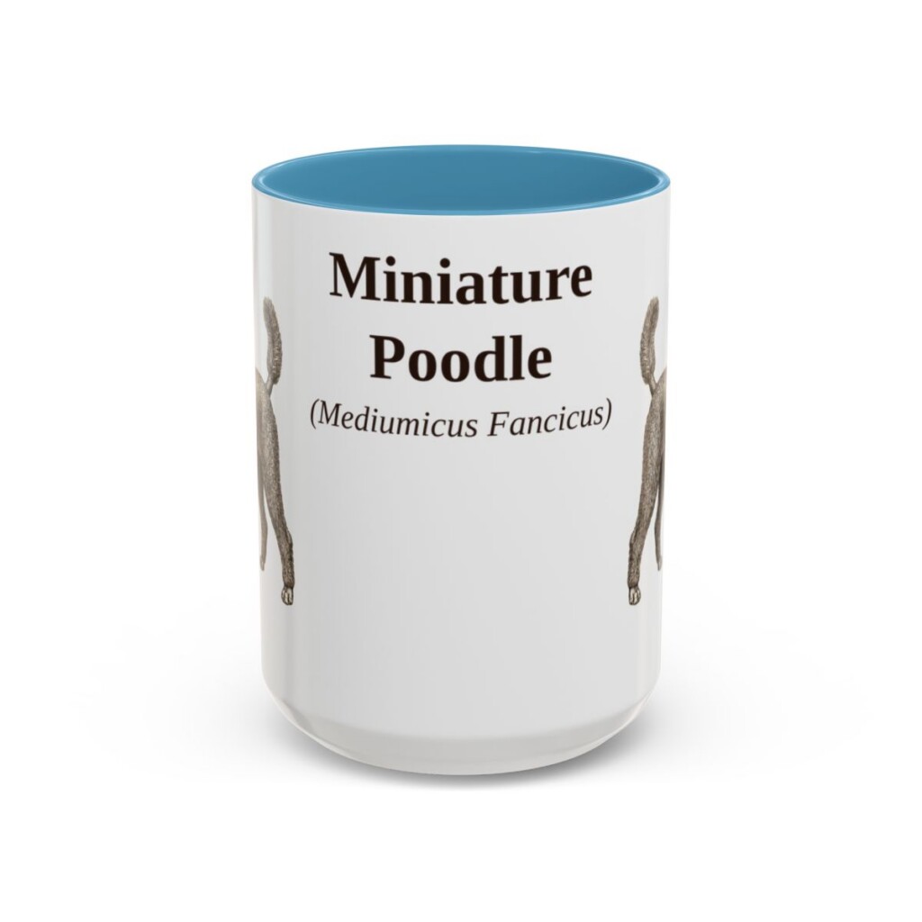 15oz miniature poodle mug, Light Blue
