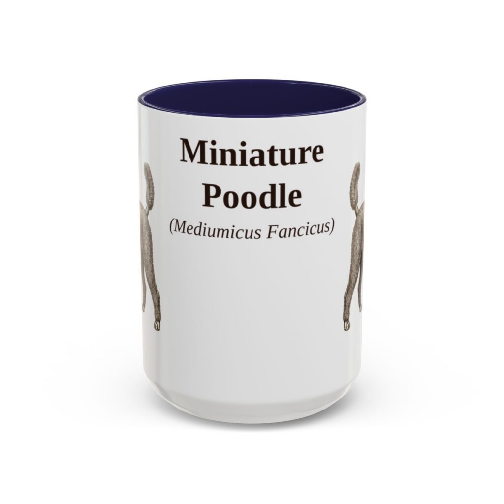 15oz miniature poodle mug, Navy