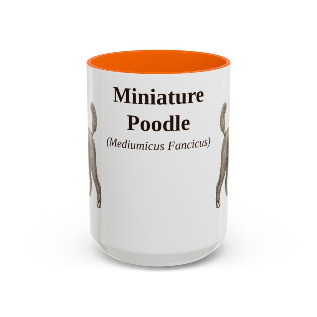 15oz miniature poodle mug, Orange