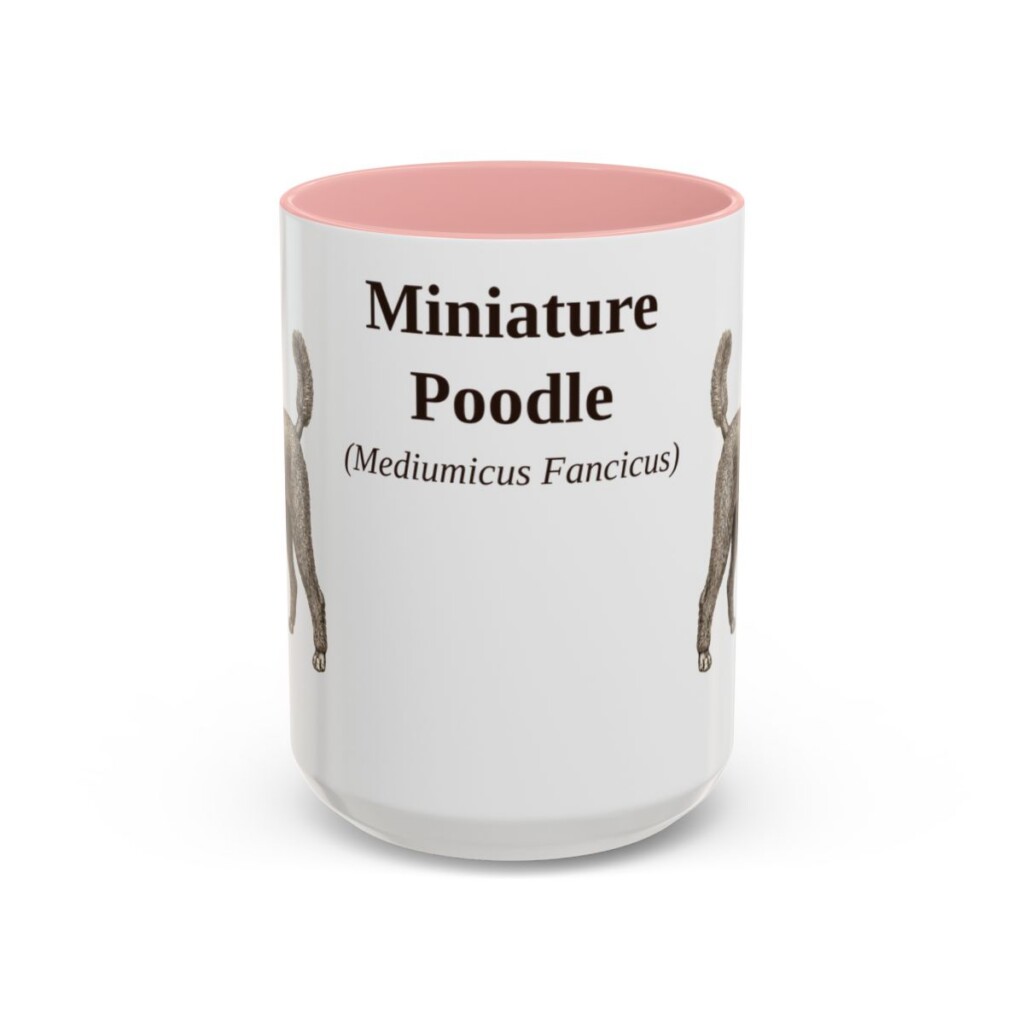 15oz miniature poodle mug, Pink