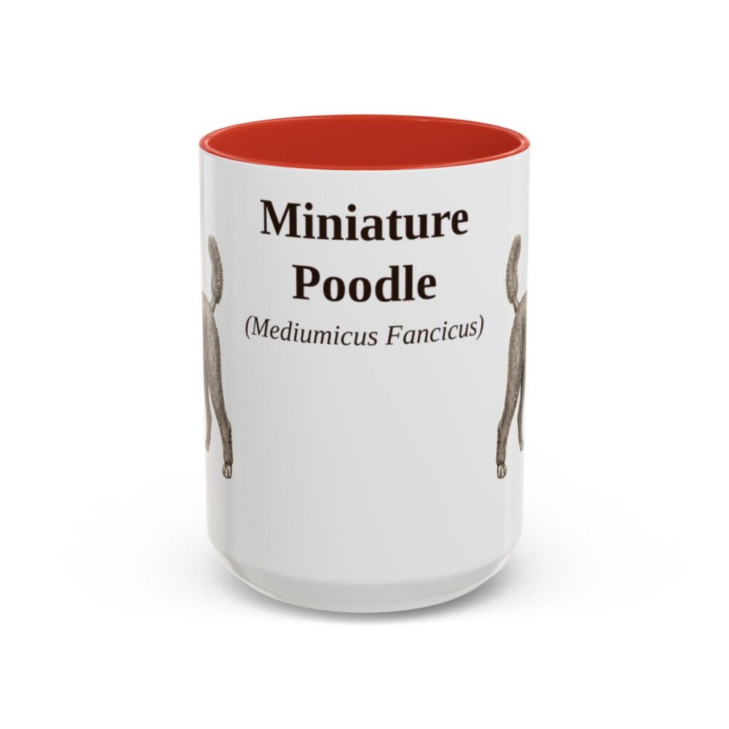 15oz miniature poodle mug, Red
