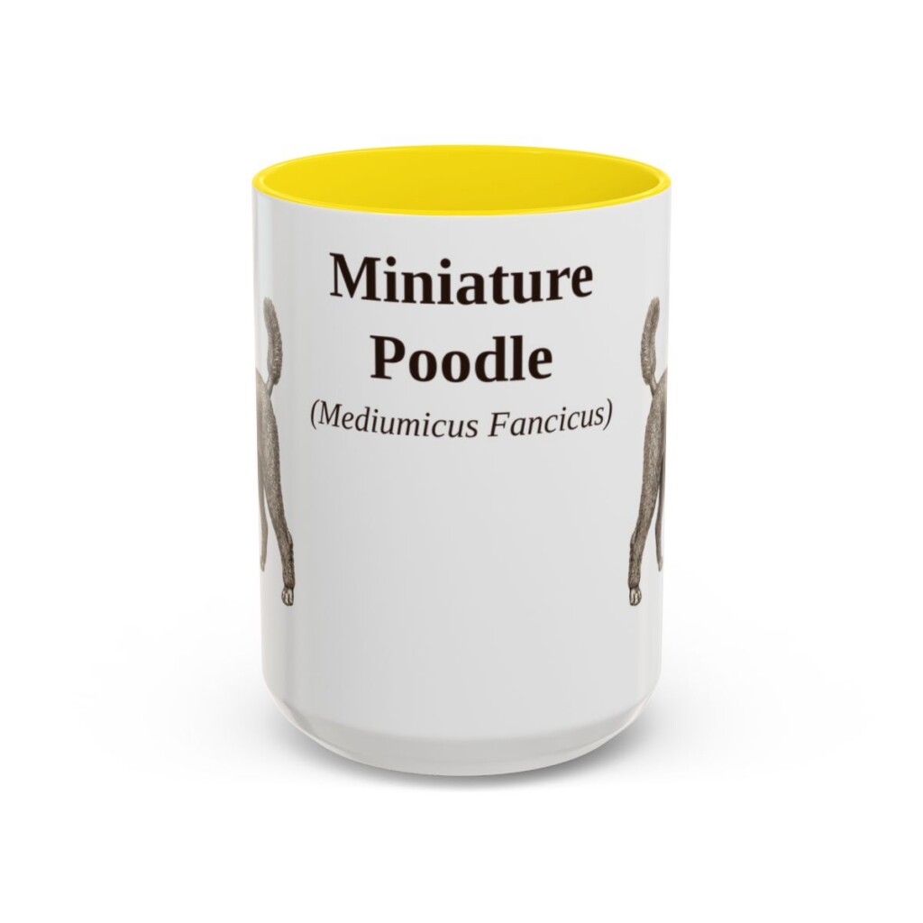 15oz miniature poodle mug, Yellow