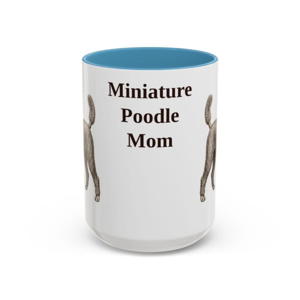 15oz miniature poodle mug, Light Blue