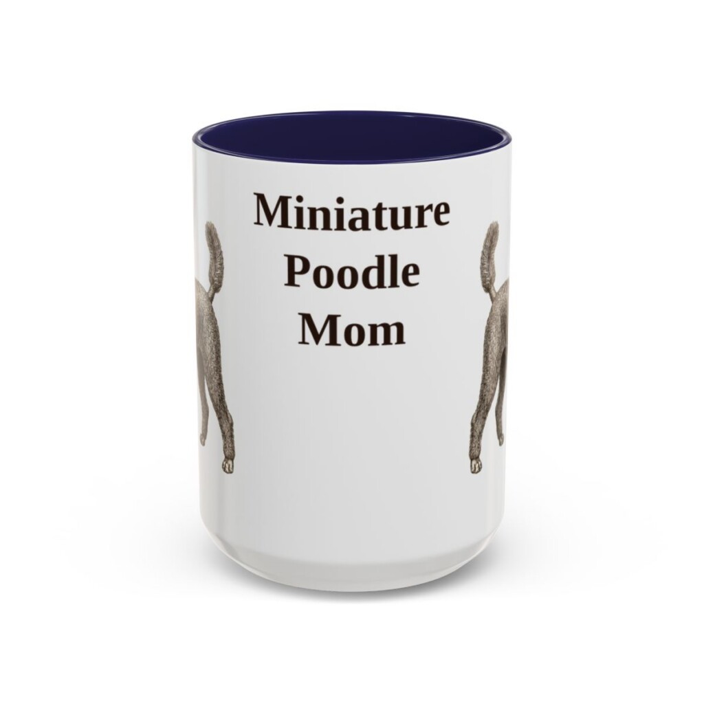 15oz miniature poodle mug, Navy