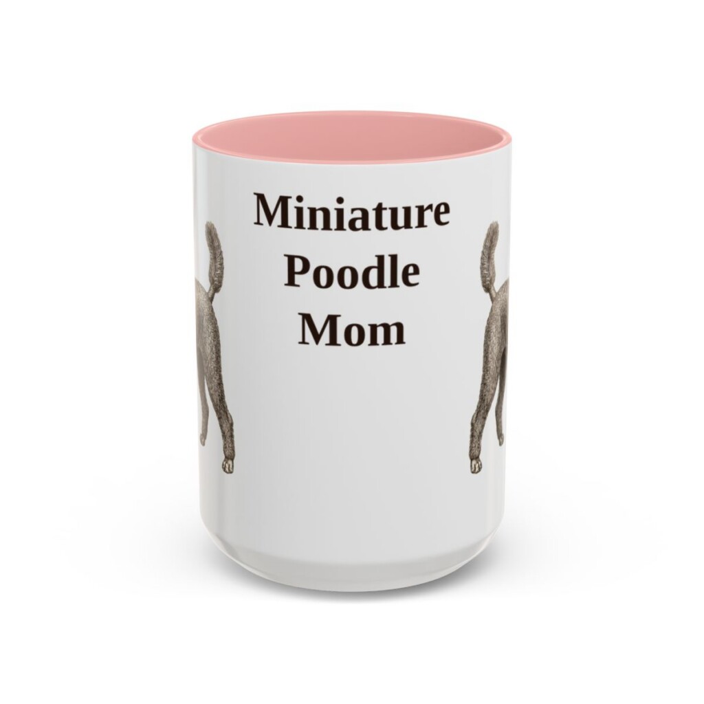 15oz miniature poodle mug, Pink