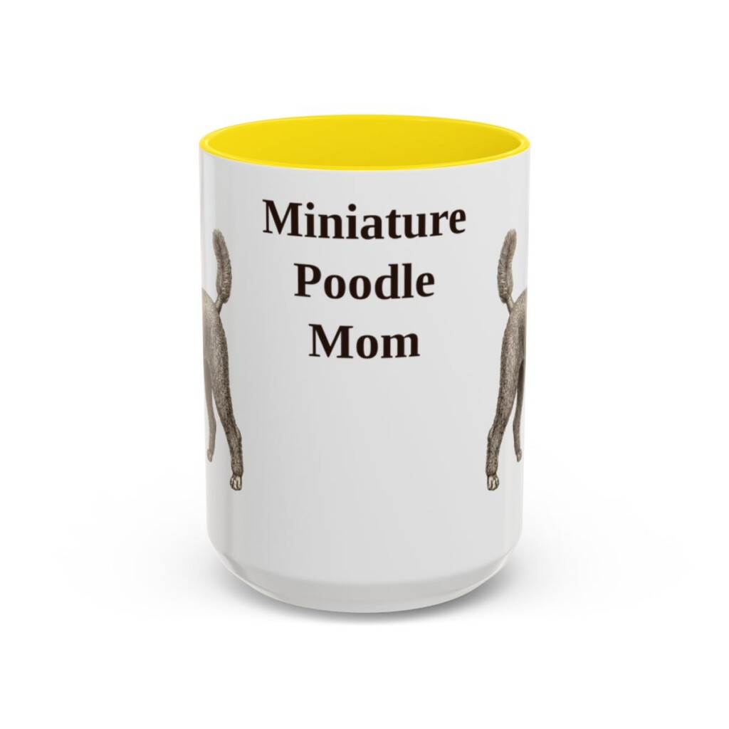 15oz miniature poodle mug, Yellow