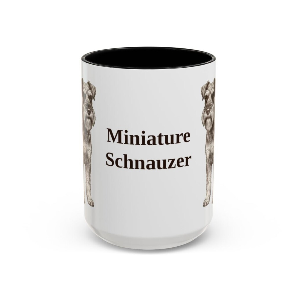 15oz-miniature-schnauzer-mug-black-front 15oz Miniature Schnauzer Mug, Black, front view