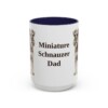 15oz Miniature Schnauzer Dog Dad Mug, Navy, front view